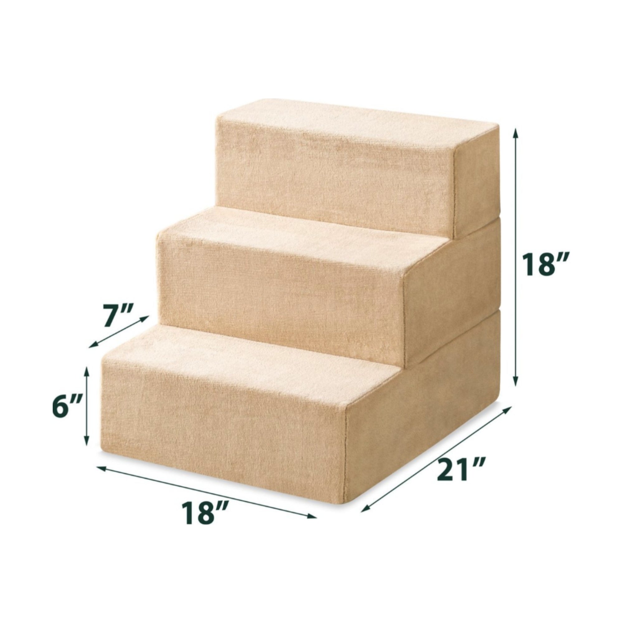 Foam 13”-24” Comfort Pet Stairs, Cream