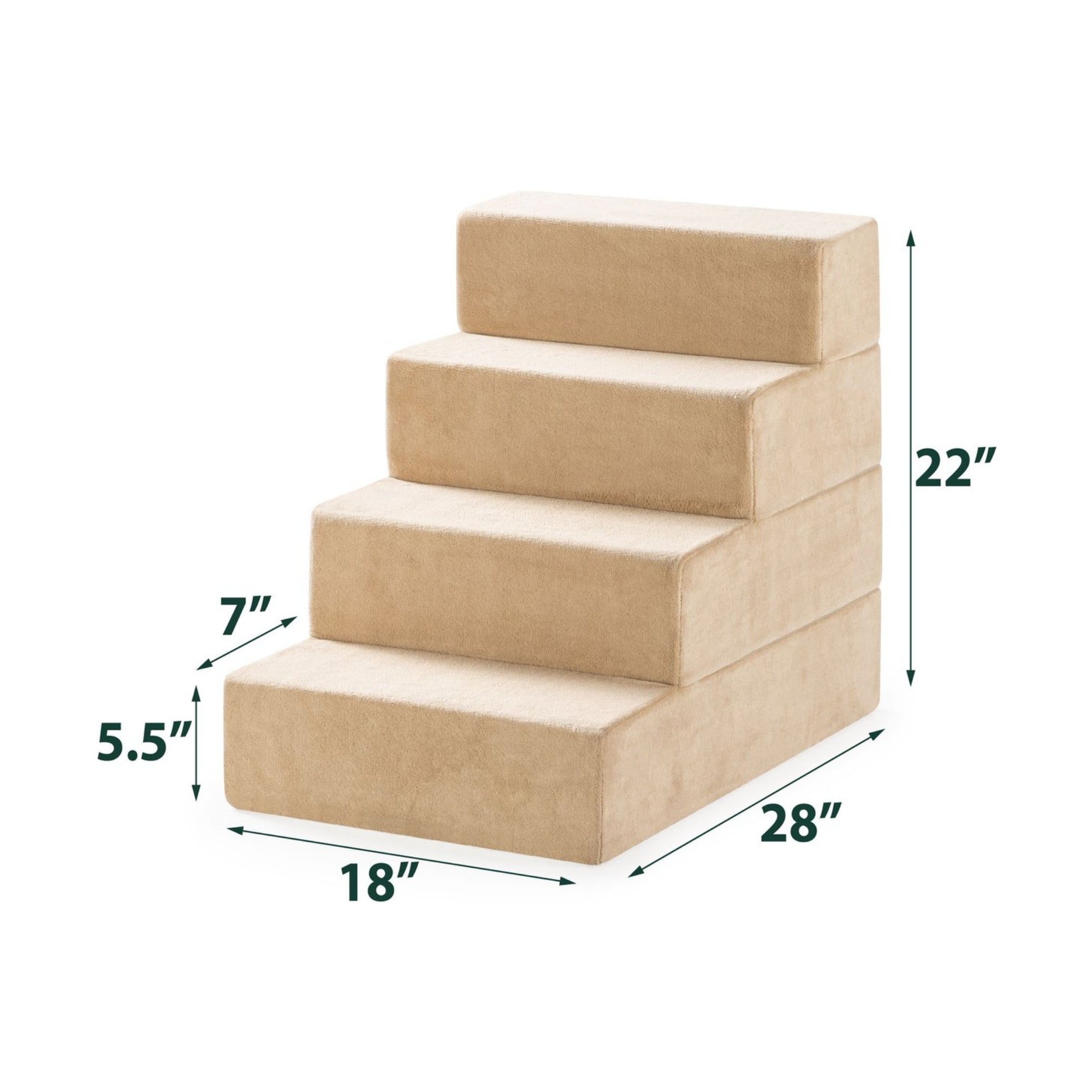 Foam 13”-24” Comfort Pet Stairs, Cream