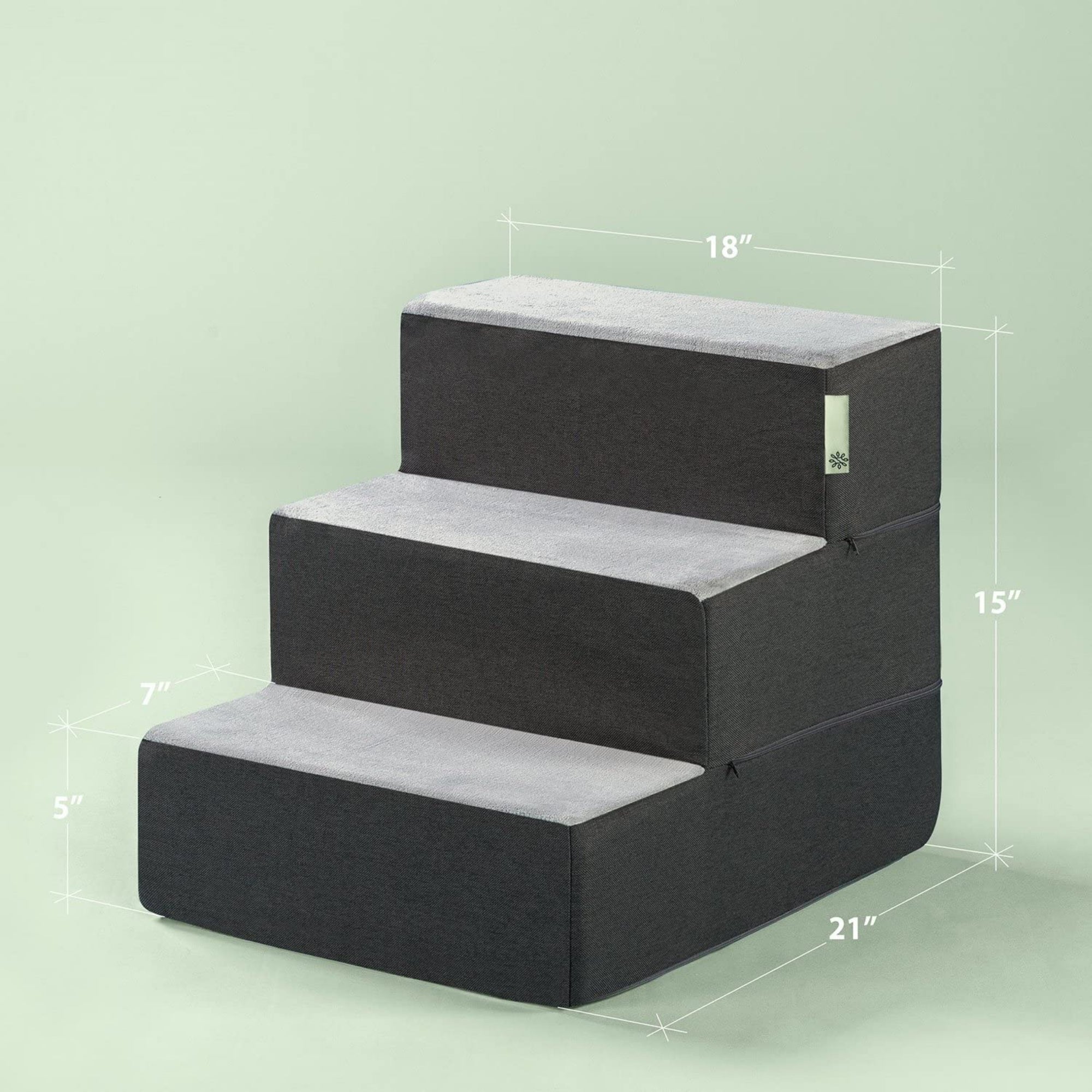 Foam 13”-24” Easy Pet Stairs, Charcoal