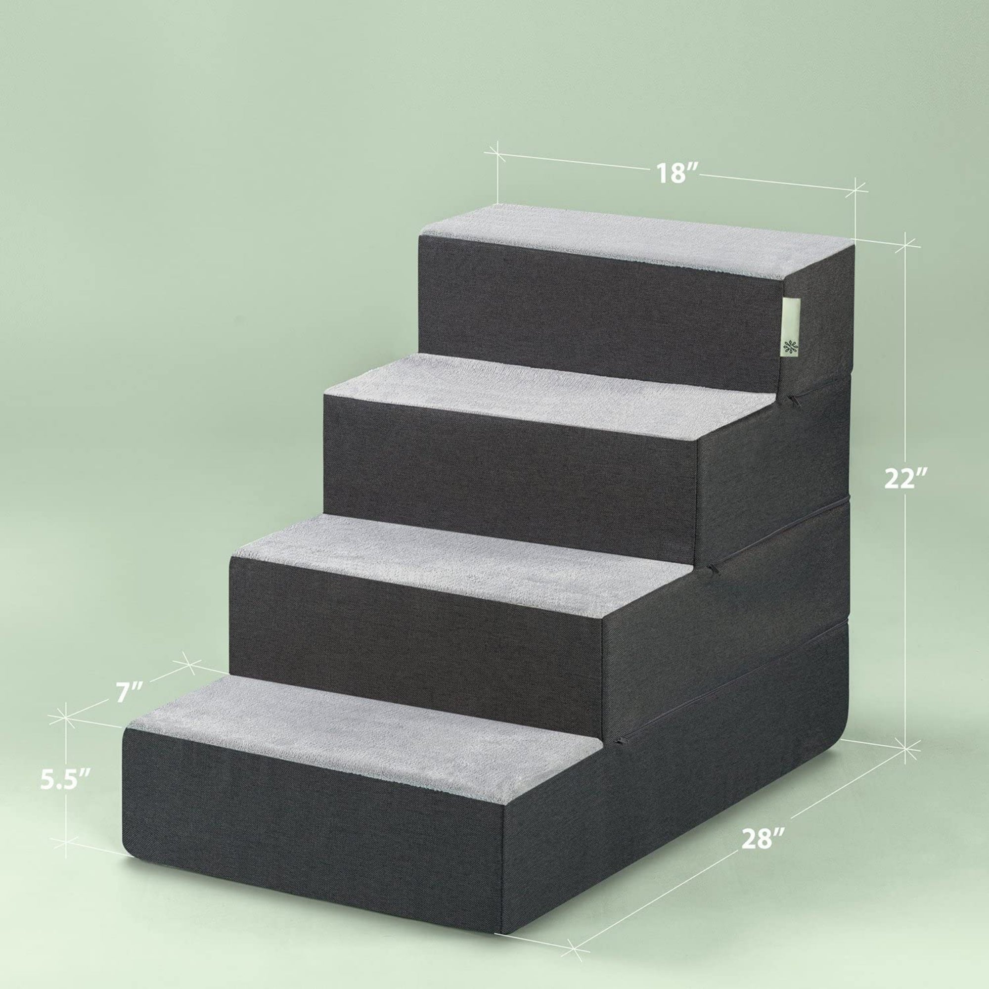 Foam 13”-24” Easy Pet Stairs, Charcoal