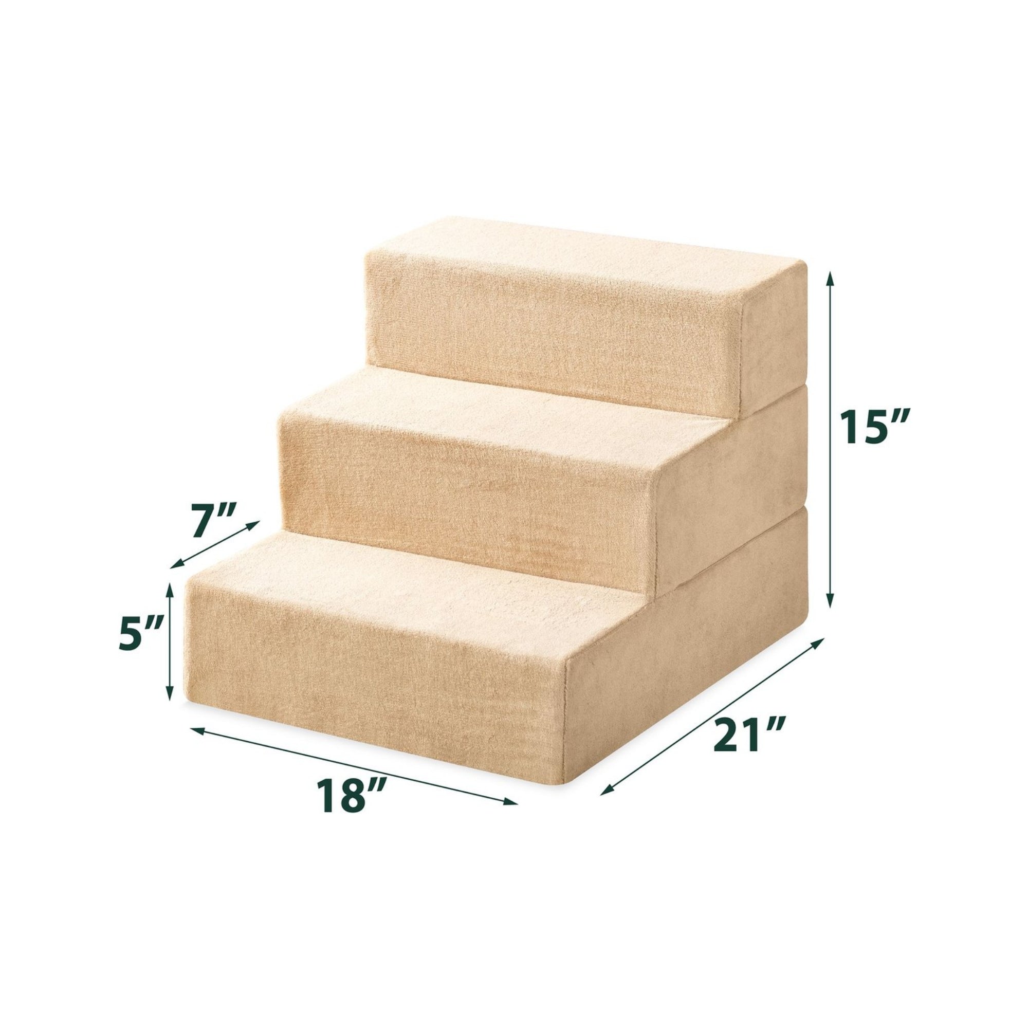 Foam 13”-24” Comfort Pet Stairs, Cream