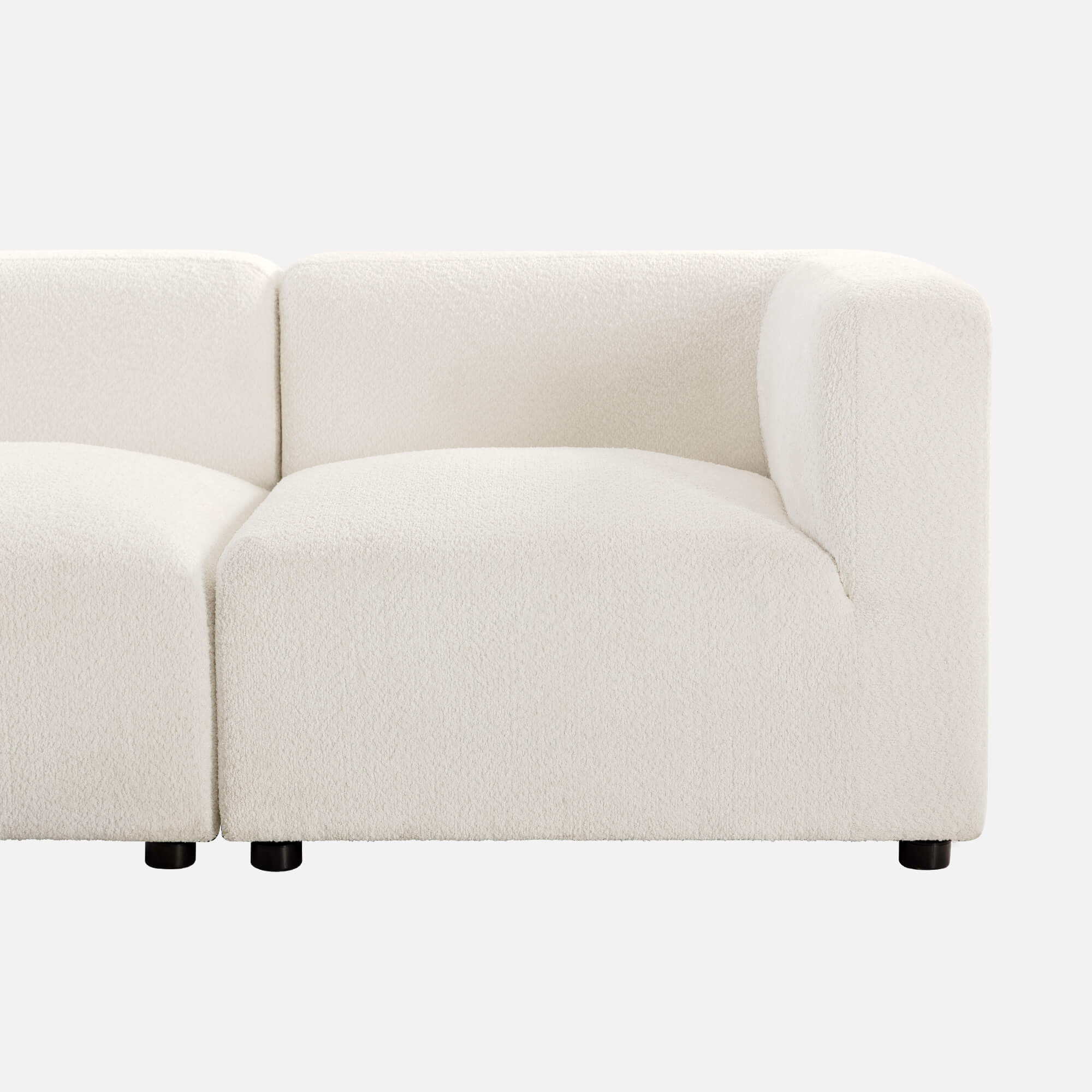 luca sectional sofa in boucle