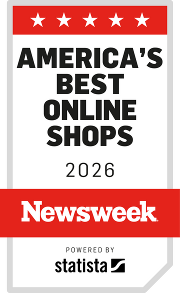 America’s Best Online Shops 2026 badge from Newsweek and Statista indicating independent recognition of ecommerce performance and customer experience, featuring five stars, bold year text, and a prominent Newsweek banner.