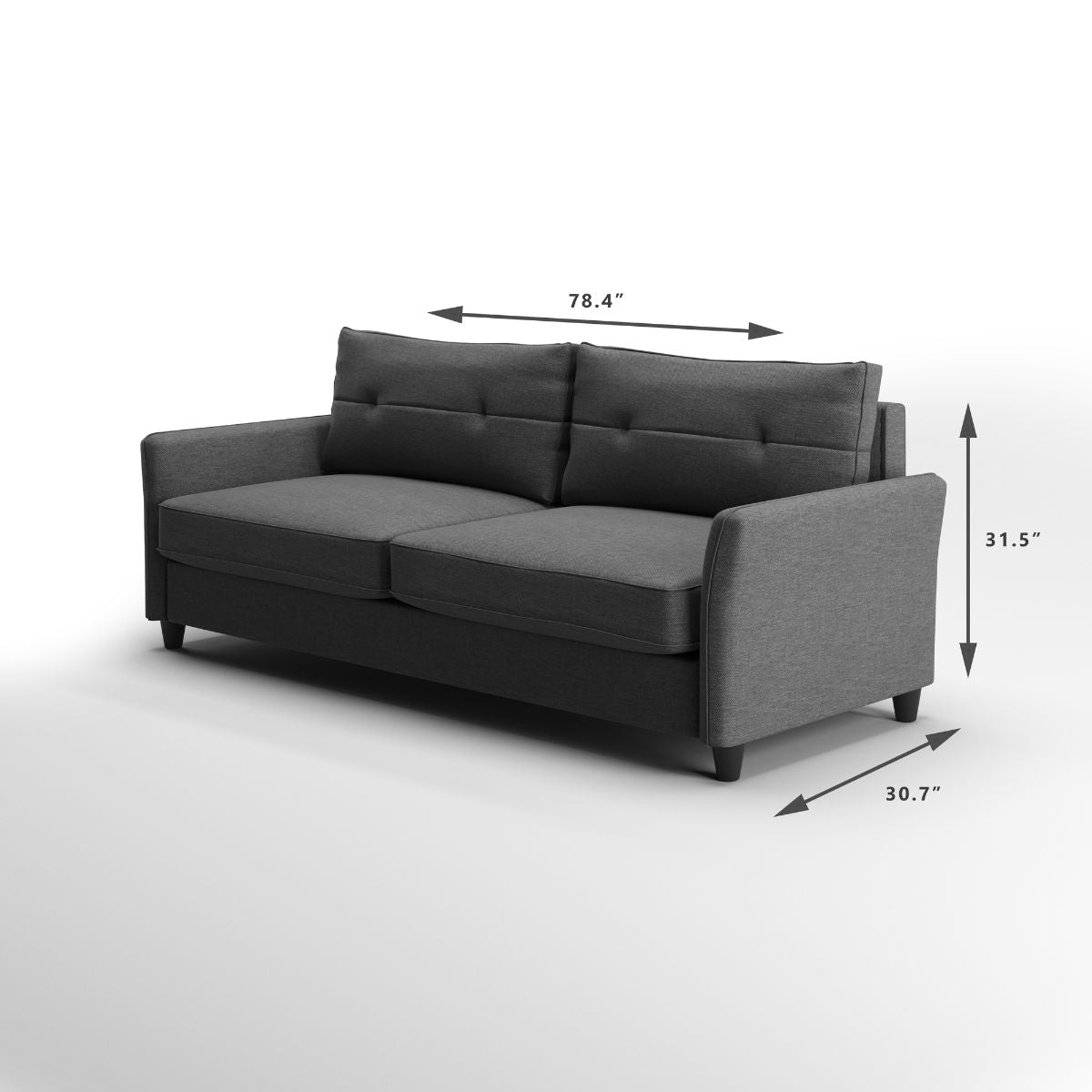 Ricardo Contemporary Sofa Dark Grey