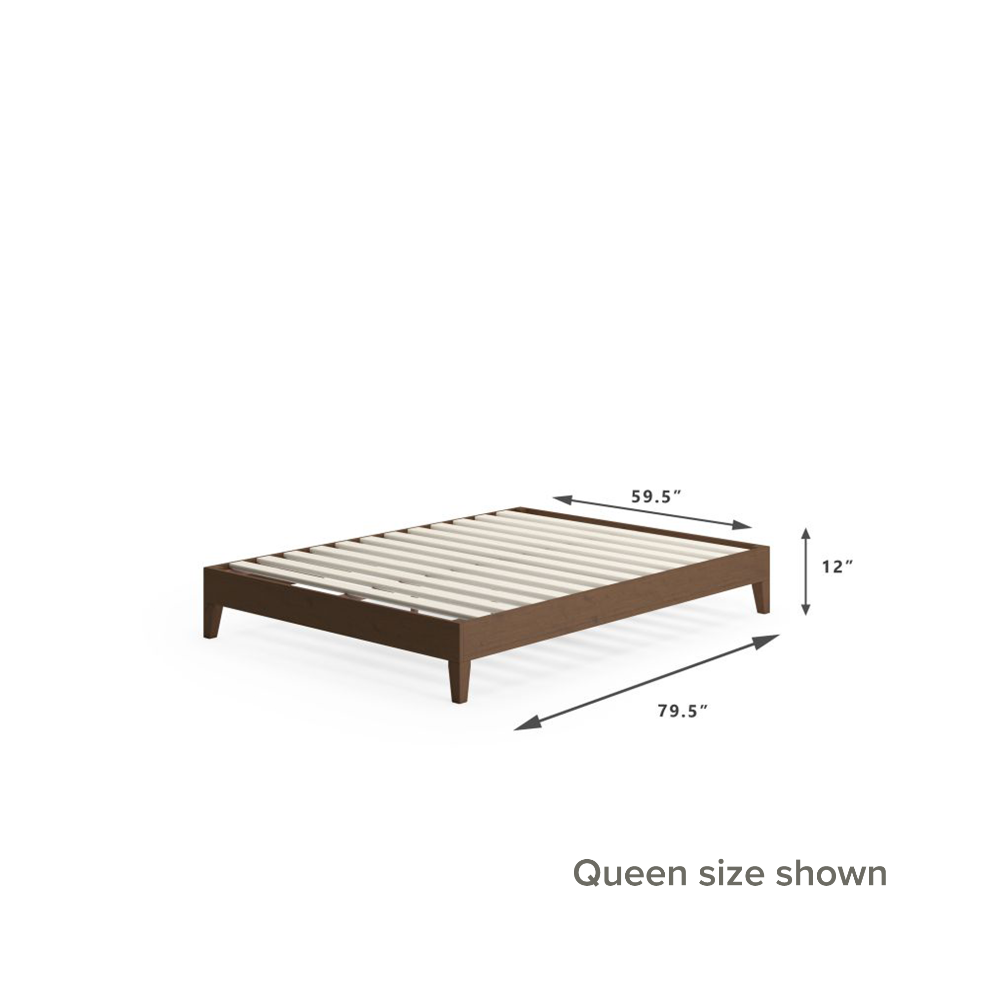 Marissa wood deluxe platform Bed frame queen size dimensions 