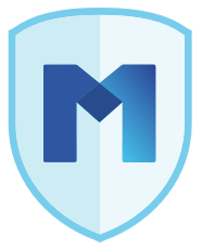 Mulberry Protection logo featuring a shield outline in light blue with a bold stylized letter M at the center, designed with intersecting dark and light blue geometric shapes to represent security, coverage, and trusted protection.